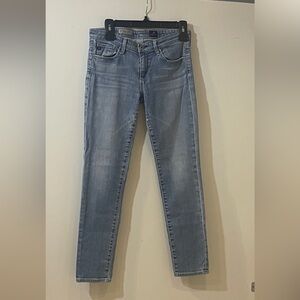 Ag Adriano Goldschmied Light Blue Skinny Ankle Jeans